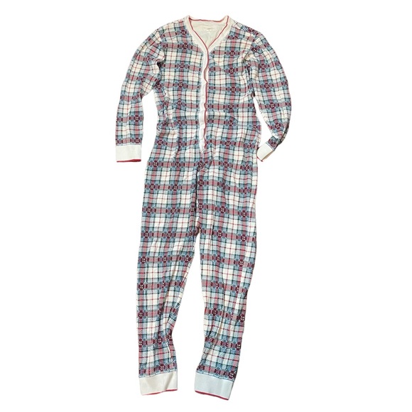 Victoria's Secret Other - Victorias Secret Underware Womens Holiday Plaid Onesie Pajamas Size Medium